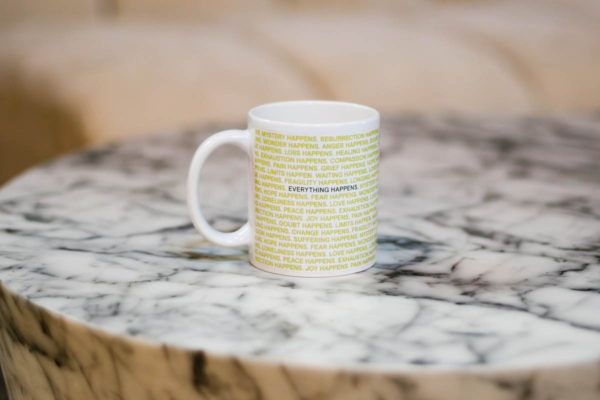 Everything Happens Mug – Yellow - Image 4